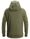 Hanorac cu glugă, din fleece, Snickers Workwear, FlexiWork, 8041, Kahki Green/Black