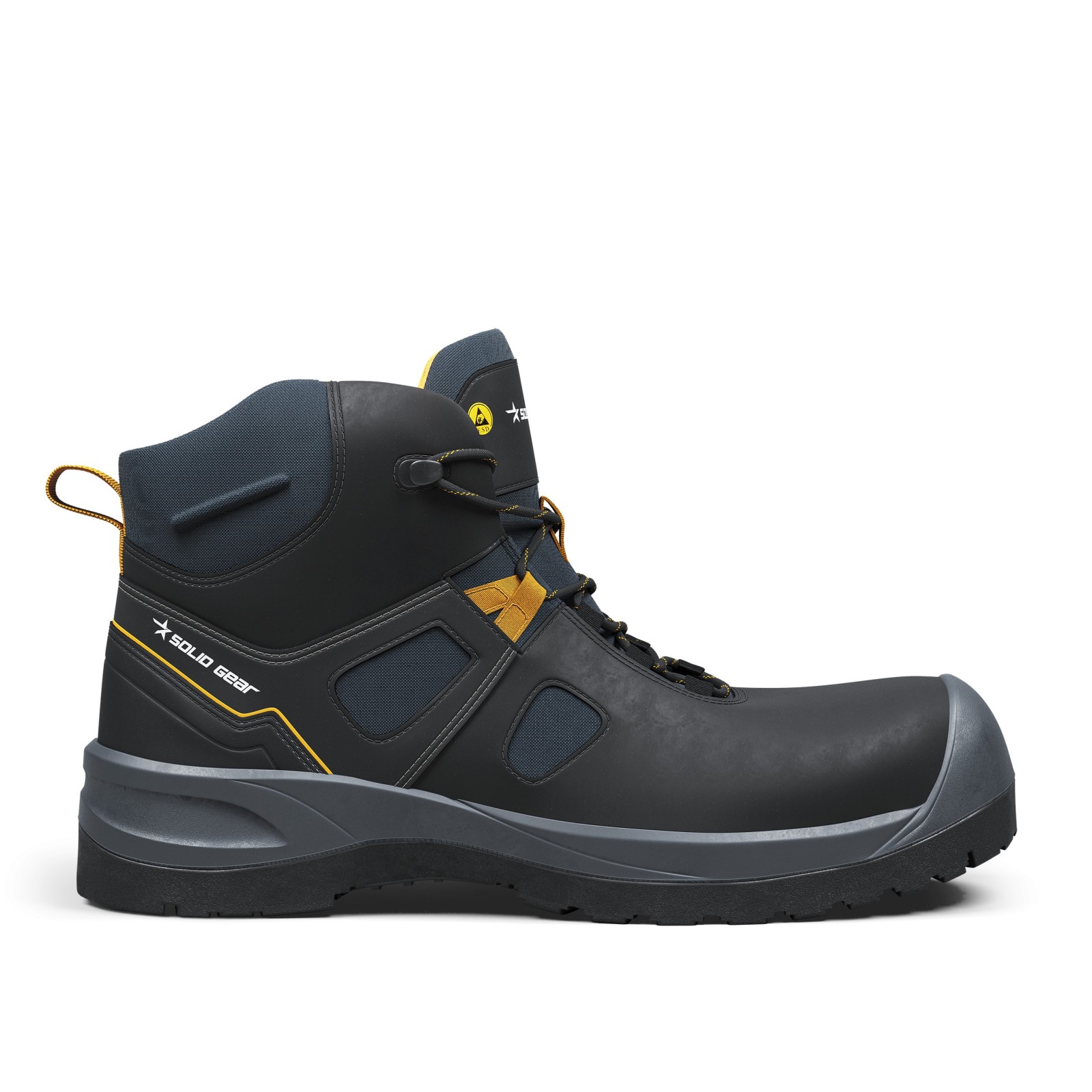 Bocanci de protecție unisex, ușori, antiderapanți, Solid Gear Essence Mid Black, S3L, SR, FO
