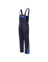 Costum de lucru pentru iarnă, din două piese: jachetă + pantaloni cu pieptar Kastor blue, bumbac 100%, 240 g/mp