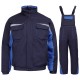 Costum de lucru pentru iarnă, din două piese: jachetă + pantaloni cu pieptar Kastor blue, bumbac 100%, 240 g/mp