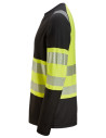 Tricou reflectorizant cu mânecă lungă, CL 1, Snickers Workwear, 2430, Black/Yellow