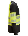 Tricou reflectorizant cu mânecă lungă, CL 1, Snickers Workwear, 2430, Black/Yellow