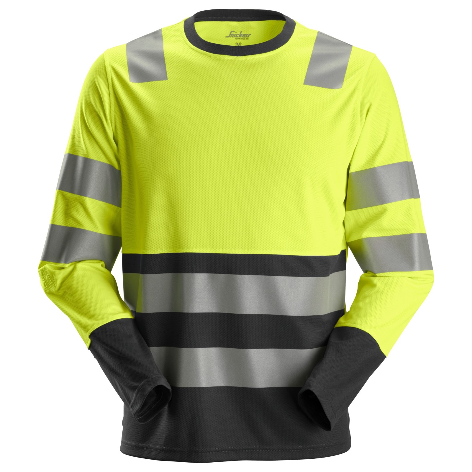 Tricou reflectorizant cu mânecă lungă, CL 2, Snickers Workwear, 2433, Yellow/Black