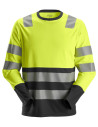 Tricou reflectorizant cu mânecă lungă, CL 2, Snickers Workwear, 2433, Yellow/Black
