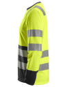 Tricou reflectorizant cu mânecă lungă, CL 2, Snickers Workwear, 2433, Yellow/Black