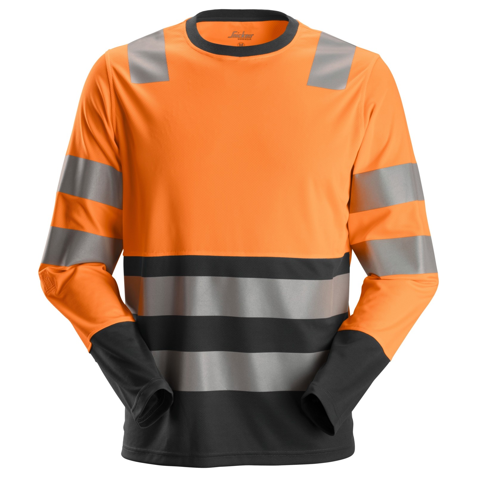 Tricou reflectorizant cu mânecă lungă, CL 2, Snickers Workwear, 2433, Orange/Black