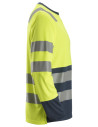 Tricou reflectorizant cu mânecă lungă, CL 2, Snickers Workwear, 2433, Yellow/Navy