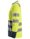 Tricou reflectorizant cu mânecă lungă, CL 2, Snickers Workwear, 2433, Yellow/Navy