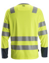 Tricou reflectorizant cu mânecă lungă, CL 2, Snickers Workwear, 2433, Yellow/Navy