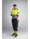 Tricou reflectorizant cu mânecă lungă, CL 2, Snickers Workwear, 2433, Yellow/Navy