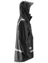 Jachetă de ploaie cu glugă și benzi reflectorizante, din poliuretan, Snickers Workwear, 8200, Black