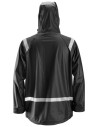 Jachetă de ploaie cu glugă și benzi reflectorizante, din poliuretan, Snickers Workwear, 8200, Black
