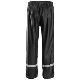 Pantaloni de ploaie cu benzi reflectorizante, din poliuretan, Snickers Workwear, 8201, Black