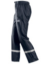 Pantaloni de ploaie cu benzi reflectorizante, din poliuretan, Snickers Workwear, 8201, Navy