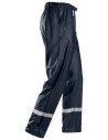 Pantaloni de ploaie cu benzi reflectorizante, din poliuretan, Snickers Workwear, 8201, Navy