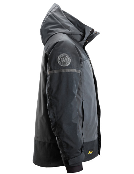Geacă impermeabilă, termoizolantă, cu glugă, de iarnă, Snickers Workwear, AllroundWork, 1112, Steel Grey/Dark Steel Grey