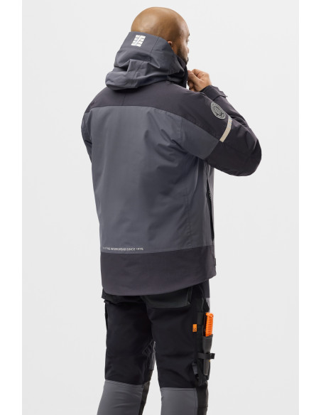 Geacă impermeabilă, termoizolantă, cu glugă, de iarnă, Snickers Workwear, AllroundWork, 1112, Steel Grey/Dark Steel Grey