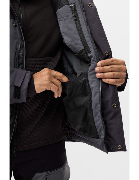 Geacă impermeabilă, termoizolantă, cu glugă, de iarnă, Snickers Workwear, AllroundWork, 1112, Steel Grey/Dark Steel Grey