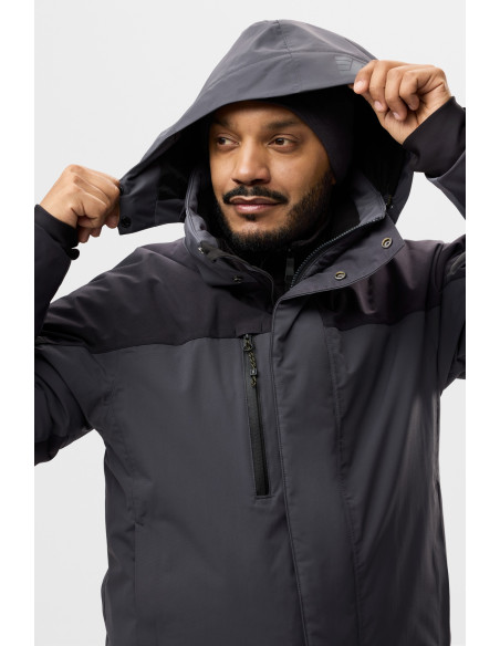 Geacă impermeabilă, termoizolantă, cu glugă, de iarnă, Snickers Workwear, AllroundWork, 1112, Steel Grey/Dark Steel Grey