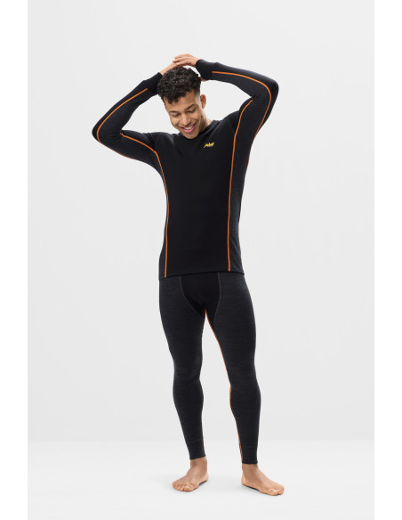Pantaloni termici pentru bărbați, din lână merino, Snickers Workwear, Stay Warm, 9481, Black/Anthracite Melange