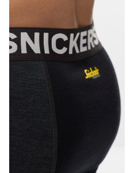 Pantaloni termici pentru bărbați, din lână merino, Snickers Workwear, Stay Warm, 9481, Black/Anthracite Melange