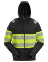 Hanorac reflectorizant cu fermoar și glugă, CL 1, Snickers Workwear, 2838, Black/High Vis Yellow