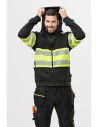 Hanorac reflectorizant cu fermoar și glugă, CL 1, Snickers Workwear, 2838, Black/High Vis Yellow