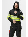 Hanorac reflectorizant cu fermoar și glugă, CL 1, Snickers Workwear, 2838, Black/High Vis Yellow