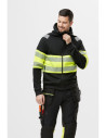 Hanorac reflectorizant cu fermoar și glugă, CL 1, Snickers Workwear, 2838, Black/High Vis Yellow
