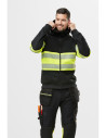 Hanorac reflectorizant cu fermoar și glugă, CL 1, Snickers Workwear, 2838, Black/High Vis Yellow