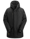 Geacă parka impermeabilă, căptușită, cu glugă, de iarnă, Snickers Workwear, AllroundWork, 1801, Black/Black