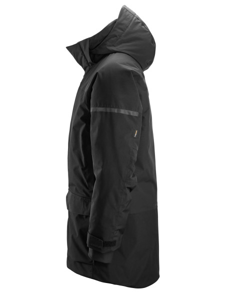 Geacă parka impermeabilă, căptușită, cu glugă, de iarnă, Snickers Workwear, AllroundWork, 1801, Black/Black