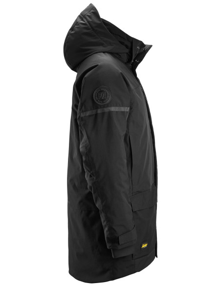 Geacă parka impermeabilă, căptușită, cu glugă, de iarnă, Snickers Workwear, AllroundWork, 1801, Black/Black