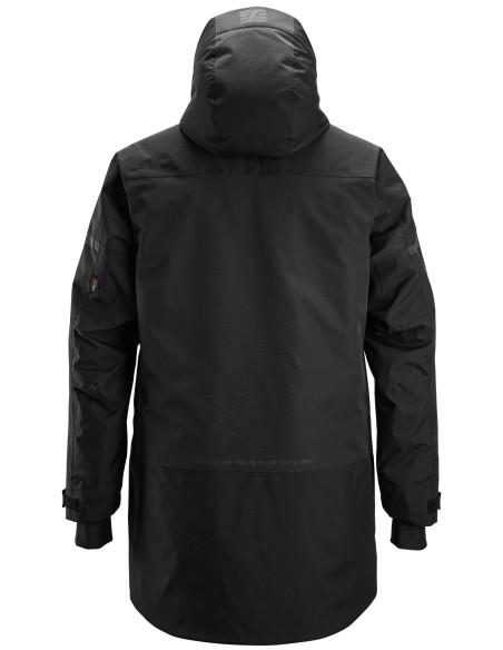 Geacă parka impermeabilă, căptușită, cu glugă, de iarnă, Snickers Workwear, AllroundWork, 1801, Black/Black