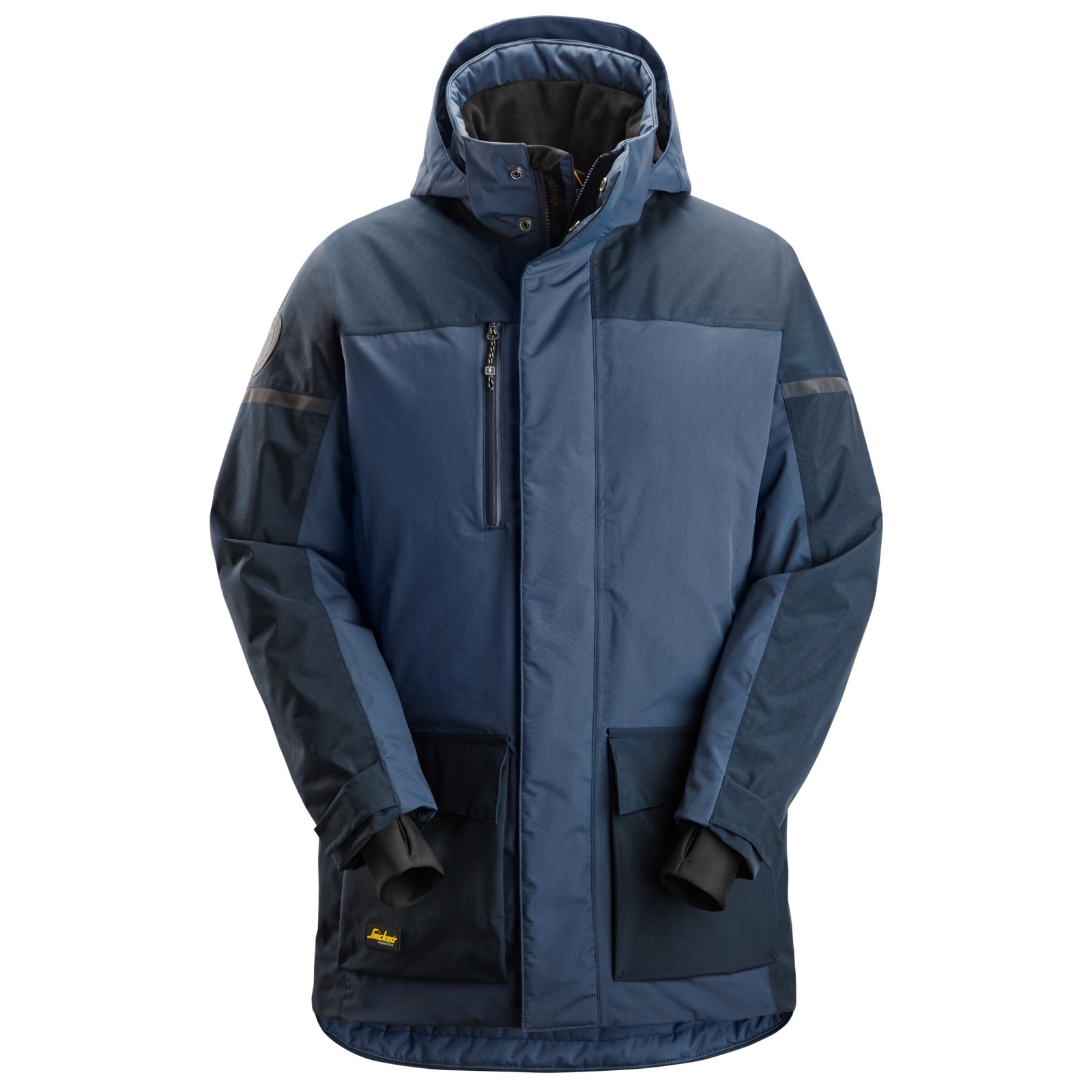 Geacă parka impermeabilă, căptușită, cu glugă, de iarnă, Snickers Workwear, AllroundWork, 1801, Navy/Dark Navy
