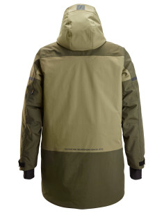 Geacă parka impermeabilă, căptușită, cu glugă, de iarnă, Snickers Workwear, AllroundWork, 1801, Khaki Green/Dark Khaki Green 2