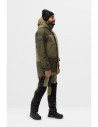 Geacă parka impermeabilă, căptușită, cu glugă, de iarnă, Snickers Workwear, AllroundWork, 1801, Khaki Green/Dark Khaki Green