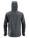 Jachetă softshell, cu glugă, Snickers Workwear, AllroundWork, 1229, Steel Grey/Black