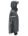 Jachetă softshell, cu glugă, Snickers Workwear, AllroundWork, 1229, Steel Grey/Black