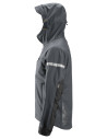 Jachetă softshell, cu glugă, Snickers Workwear, AllroundWork, 1229, Steel Grey/Black