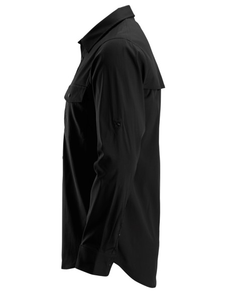 Cămașă de bărbați, mânecă lungă, UPF 50+, Snickers Workwear, LiteWork, 8521, Black
