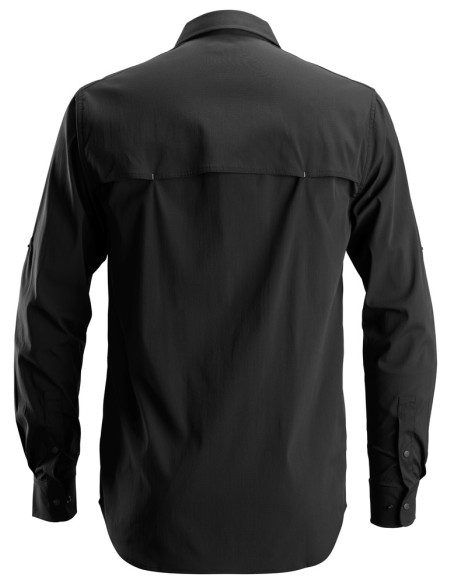 Cămașă de bărbați, mânecă lungă, UPF 50+, Snickers Workwear, LiteWork, 8521, Black