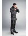 Pantaloni de lucru, stretch, cu buzunare holster, Snickers Workwear, AllroundWork, 6241, Steel Grey/Black