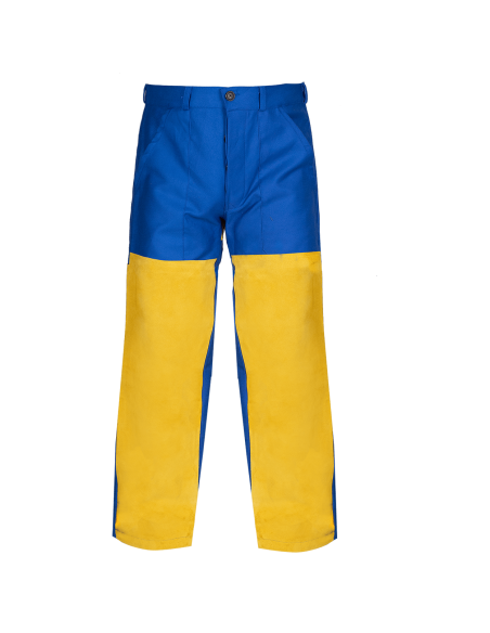 Pantaloni de lucru pentru sudura, bumbac + piele, 240 g/mp, Zava Pro