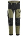 Pantaloni de lucru, 4-way stretch, anti-vânt, Snickers Workwear, AllroundWork, 6375, Khaki Green/Black