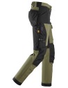 Pantaloni de lucru, 4-way stretch, anti-vânt, Snickers Workwear, AllroundWork, 6375, Khaki Green/Black