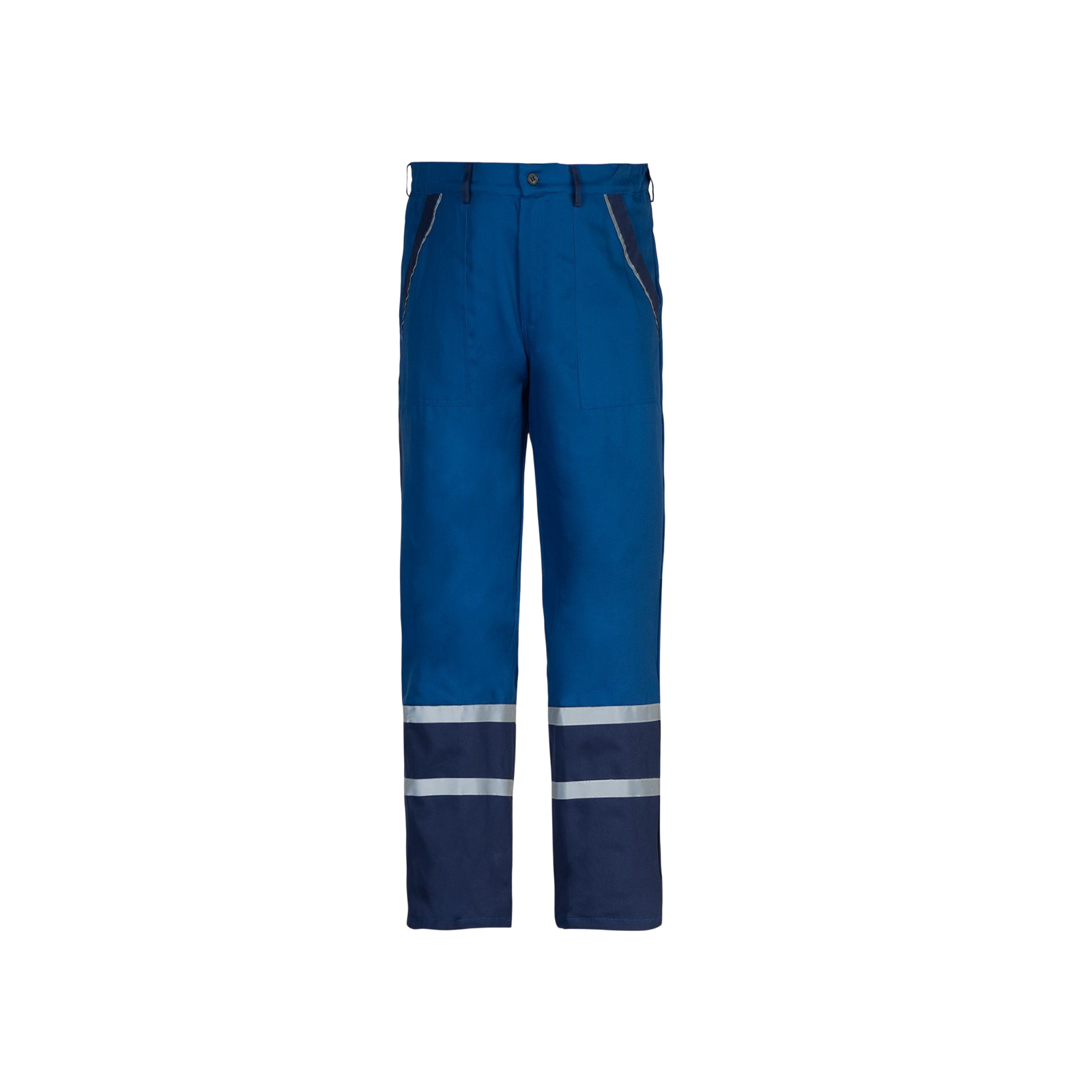 Pantaloni de lucru de vară, cu dungi reflectorizante, 100% bumbac, Collins Royal Blue