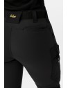 Pantaloni de lucru de damă, 4-way stretch, fără buzunare pt genunchiere, Snickers Workwear, FlexiWork, 6877, Black/Black