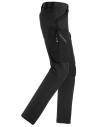 Pantaloni de lucru de damă, 4-way stretch, fără buzunare pt genunchiere, Snickers Workwear, FlexiWork, 6877, Black/Black