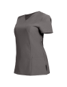 Tunică medicală de damă, gri, cu mânecă scurtă, flexibilă, Nobby Grey